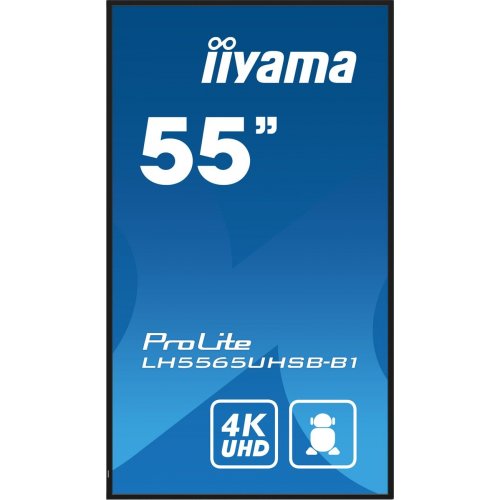 Информационная панель Iiyama 54.6" ProLite LH5565UHSB-B1 Black купить в Украине: Киев, Днепр, Харьков, Одесса  | Низкая цена, отзывы, характеристики от TELEMART фото