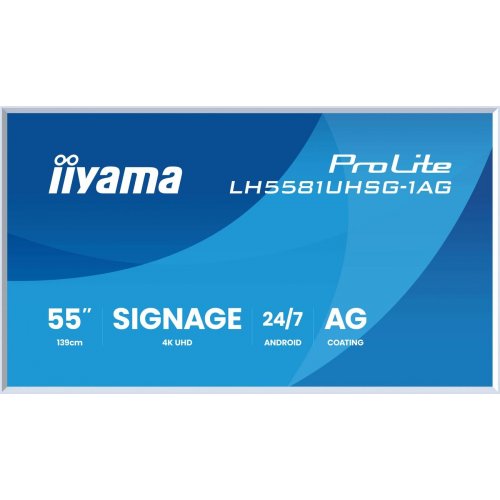 Информационная панель Iiyama 54.6" ProLite LH5581UHSG-1AG White купить в Украине: Киев, Днепр, Харьков, Одесса  | Низкая цена, отзывы, характеристики от TELEMART фото