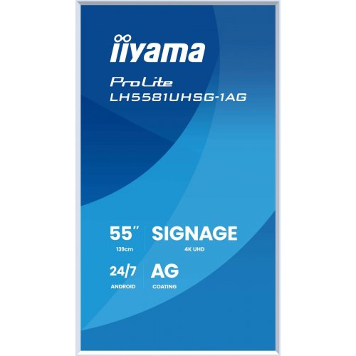 Информационная панель Iiyama 54.6" ProLite LH5581UHSG-1AG White купить в Украине: Киев, Днепр, Харьков, Одесса  | Низкая цена, отзывы, характеристики от TELEMART фото
