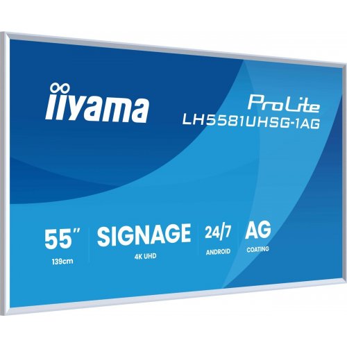 Информационная панель Iiyama 54.6" ProLite LH5581UHSG-1AG White купить в Украине: Киев, Днепр, Харьков, Одесса  | Низкая цена, отзывы, характеристики от TELEMART фото