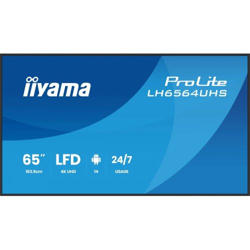 Информационная панель Iiyama 65" ProLite LH6564UHS-B1AG Black купить в Украине: Киев, Днепр, Харьков, Одесса  | Низкая цена, отзывы, характеристики от TELEMART фото