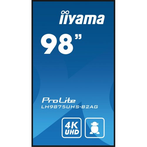 Информационная панель Iiyama 97.5" ProLite LH9875UHS-B2AG Black купить в Украине: Киев, Днепр, Харьков, Одесса  | Низкая цена, отзывы, характеристики от TELEMART фото