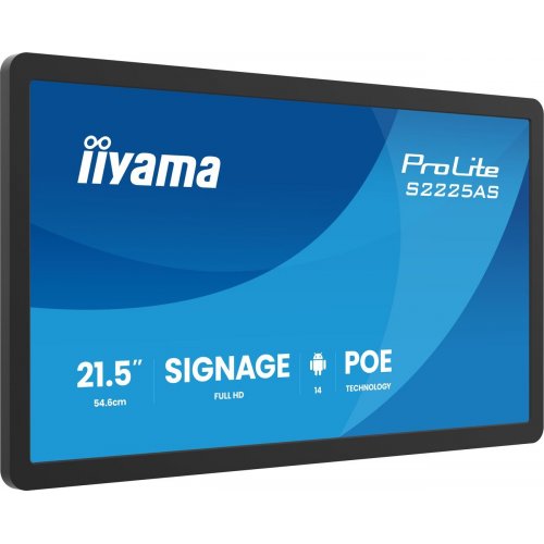 Информационная панель Iiyama 21.5" ProLite S2225AS-B1P Black купить в Украине: Киев, Днепр, Харьков, Одесса  | Низкая цена, отзывы, характеристики от TELEMART фото
