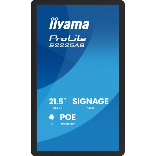 Информационная панель Iiyama 21.5" ProLite S2225AS-B1P Black купить в Украине: Киев, Днепр, Харьков, Одесса  | Низкая цена, отзывы, характеристики от TELEMART фото