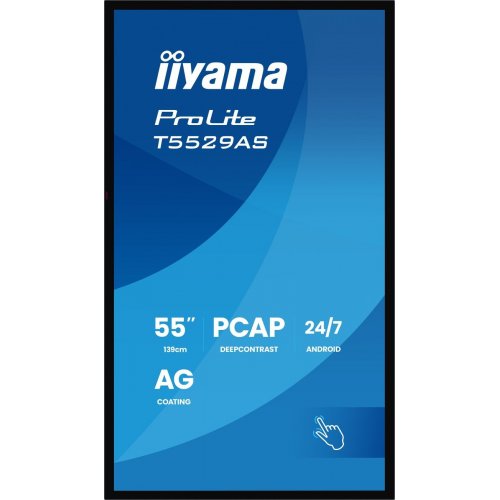 Информационная панель Iiyama 54.6" ProLite T5529AS-B1AG Black купить в Украине: Киев, Днепр, Харьков, Одесса  | Низкая цена, отзывы, характеристики от TELEMART фото