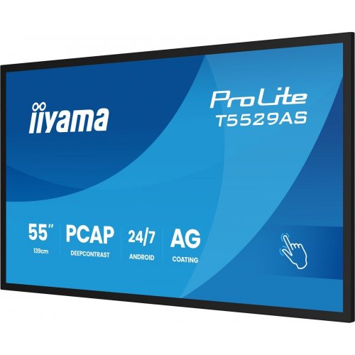 Информационная панель Iiyama 54.6" ProLite T5529AS-B1AG Black купить в Украине: Киев, Днепр, Харьков, Одесса  | Низкая цена, отзывы, характеристики от TELEMART фото