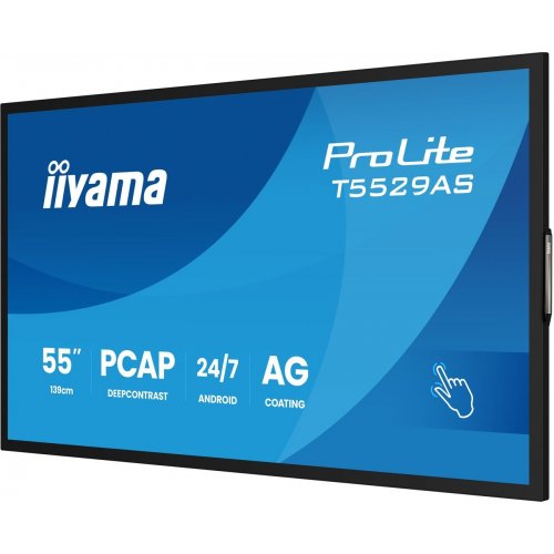 Информационная панель Iiyama 54.6" ProLite T5529AS-B1AG Black купить в Украине: Киев, Днепр, Харьков, Одесса  | Низкая цена, отзывы, характеристики от TELEMART фото