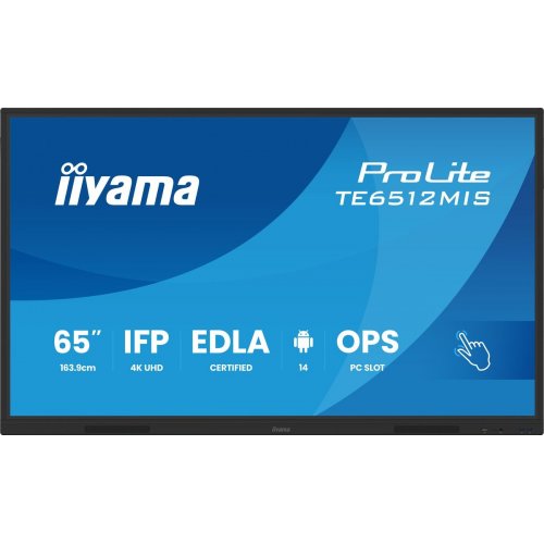 Информационная панель Iiyama 65" ProLite TE6512MIS-B4AG Black купить в Украине: Киев, Днепр, Харьков, Одесса  | Низкая цена, отзывы, характеристики от TELEMART фото