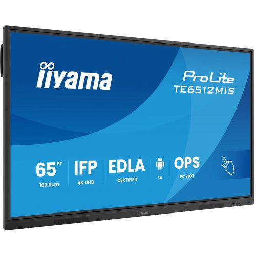 Информационная панель Iiyama 65" ProLite TE6512MIS-B4AG Black купить в Украине: Киев, Днепр, Харьков, Одесса  | Низкая цена, отзывы, характеристики от TELEMART фото