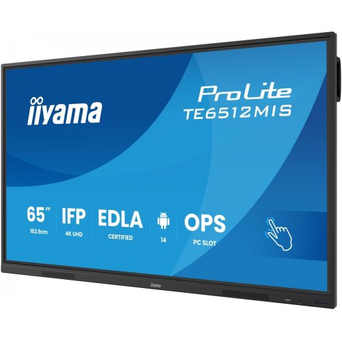 Информационная панель Iiyama 65" ProLite TE6512MIS-B4AG Black купить в Украине: Киев, Днепр, Харьков, Одесса  | Низкая цена, отзывы, характеристики от TELEMART фото