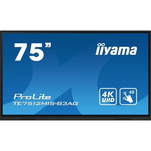 Информационная панель Iiyama 75" ProLite TE7512MIS-B3AG Black купить в Украине: Киев, Днепр, Харьков, Одесса  | Низкая цена, отзывы, характеристики от TELEMART фото