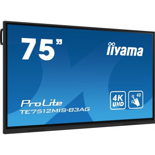 Информационная панель Iiyama 75" ProLite TE7512MIS-B3AG Black купить в Украине: Киев, Днепр, Харьков, Одесса  | Низкая цена, отзывы, характеристики от TELEMART фото