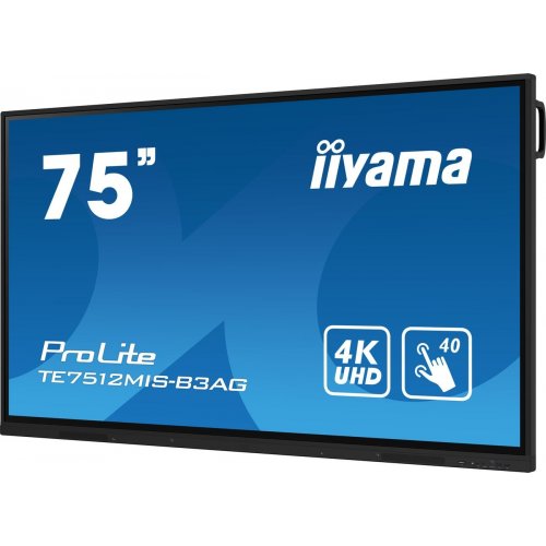 Информационная панель Iiyama 75" ProLite TE7512MIS-B3AG Black купить в Украине: Киев, Днепр, Харьков, Одесса  | Низкая цена, отзывы, характеристики от TELEMART фото