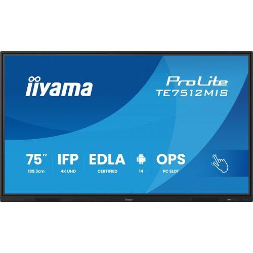 Информационная панель Iiyama 75" ProLite TE7512MIS-B4AG Black купить в Украине: Киев, Днепр, Харьков, Одесса  | Низкая цена, отзывы, характеристики от TELEMART фото