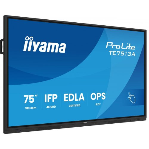 Информационная панель Iiyama 75" ProLite TE7513A-B1AG Black купить в Украине: Киев, Днепр, Харьков, Одесса  | Низкая цена, отзывы, характеристики от TELEMART фото