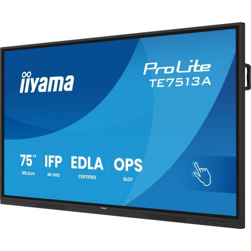Информационная панель Iiyama 75" ProLite TE7513A-B1AG Black купить в Украине: Киев, Днепр, Харьков, Одесса  | Низкая цена, отзывы, характеристики от TELEMART фото