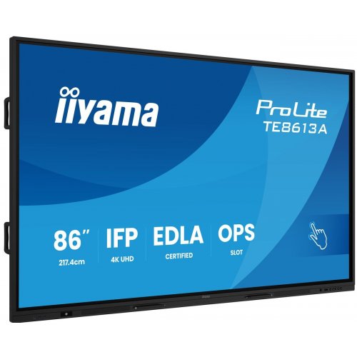 Информационная панель Iiyama 85.6" ProLite TE8613A-B1AG Black купить в Украине: Киев, Днепр, Харьков, Одесса  | Низкая цена, отзывы, характеристики от TELEMART фото