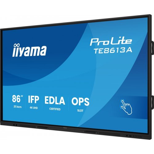 Информационная панель Iiyama 85.6" ProLite TE8613A-B1AG Black купить в Украине: Киев, Днепр, Харьков, Одесса  | Низкая цена, отзывы, характеристики от TELEMART фото