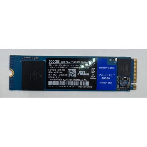 Ssd-диск Western Digital Blue SN550 500GB M.2 (2280 PCI-E) NVMe x4 (WDS500G2B0C) (Відновлено продавцем, 879570) купити в Україні: Київ, Львів, Хмельницький, Тернопіль, Івано-Франківськ | Перевірка сумісності, низька ціна, відгуки, характеристики від TELEMART фото