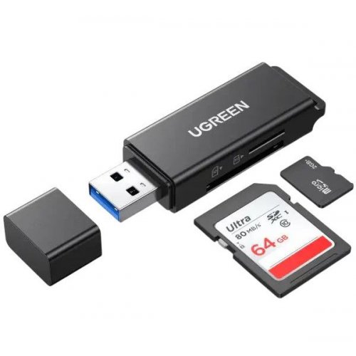 Кардридер Ugreen CM104 USB 3.0 2 in 1 (40752) Black купить в Украине: Киев, Днепр, Харьков, Одесса  | Низкая цена, отзывы, характеристики от TELEMART фото
