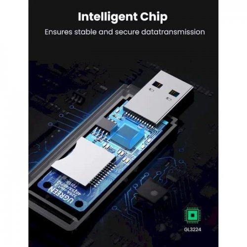Кардридер Ugreen CM104 USB 3.0 2 in 1 (40752) Black купить в Украине: Киев, Днепр, Харьков, Одесса  | Низкая цена, отзывы, характеристики от TELEMART фото