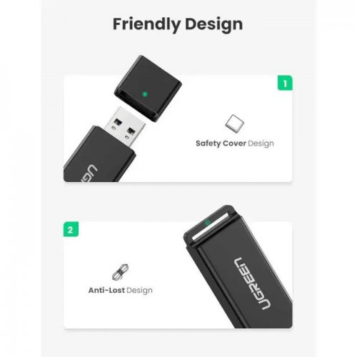 Кардридер Ugreen CM104 USB 3.0 2 in 1 (40752) Black купить в Украине: Киев, Днепр, Харьков, Одесса  | Низкая цена, отзывы, характеристики от TELEMART фото