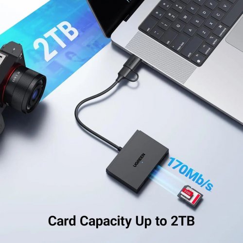 Кардридер Ugreen CM812 USB 3.0 4 in 1 (45167) Black купить в Украине: Киев, Днепр, Харьков, Одесса  | Низкая цена, отзывы, характеристики от TELEMART фото