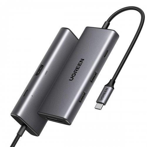 USB-хаб Ugreen CM498 USB Type-C 7 in 1 (15531) Grey купить в Украине: Киев, Днепр, Харьков, Одесса  | Низкая цена, отзывы, характеристики от TELEMART фото