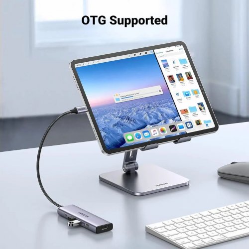 USB-хаб Ugreen CM511 USB Type-C 5 in 1 (15597) Grey купить в Украине: Киев, Днепр, Харьков, Одесса  | Низкая цена, отзывы, характеристики от TELEMART фото