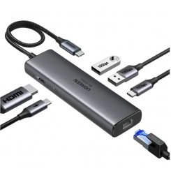 USB-хаб Ugreen CM512 USB Type-C 6 in 1 (45000) Grey