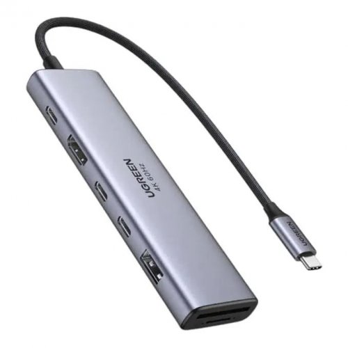 USB-хаб Ugreen CM511 USB Type-C 7 in 1 (45521) Grey купить в Украине: Киев, Днепр, Харьков, Одесса  | Низкая цена, отзывы, характеристики от TELEMART фото