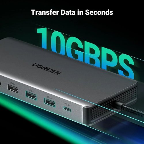 USB-хаб Ugreen CM681 USB Type-C 13 in 1 (15978) Grey купить в Украине: Киев, Днепр, Харьков, Одесса  | Низкая цена, отзывы, характеристики от TELEMART фото