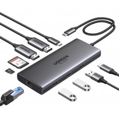 USB-хаб Ugreen CM639 USB Type-C 10 in 1 (15534) Grey