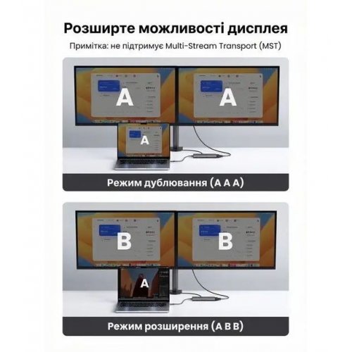 USB-хаб Ugreen CM639 USB Type-C 11 in 1 (45520) Grey купить в Украине: Киев, Днепр, Харьков, Одесса  | Низкая цена, отзывы, характеристики от TELEMART фото