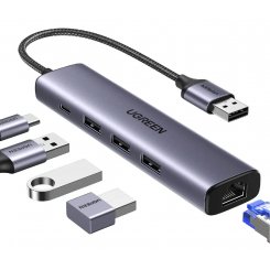 USB-хаб Ugreen CM475 USB 5 in 1 (60554) Grey