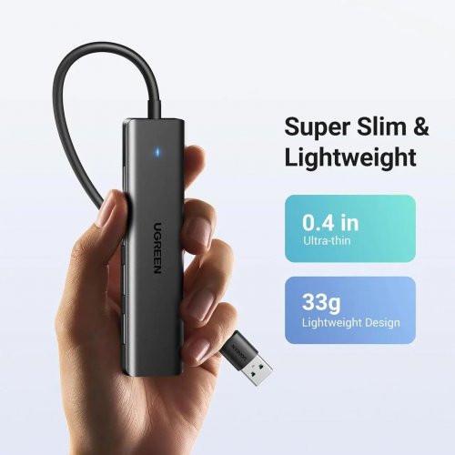 USB-хаб Ugreen CM219 USB 4 in 1 (25851) Black купить в Украине: Киев, Днепр, Харьков, Одесса  | Низкая цена, отзывы, характеристики от TELEMART фото
