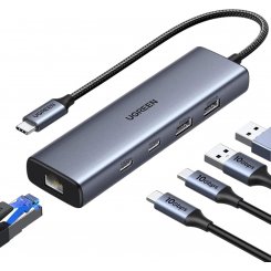 USB-хаб Ugreen CM512 USB Type-C 5 in 1 (45320) Grey