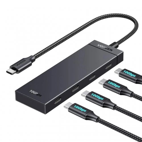 USB-хаб Ugreen CM806 USB Type-C 4 in 1 (35584) Black купить в Украине: Киев, Днепр, Харьков, Одесса  | Низкая цена, отзывы, характеристики от TELEMART фото