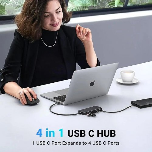 USB-хаб Ugreen CM806 USB Type-C 4 in 1 (35584) Black купить в Украине: Киев, Днепр, Харьков, Одесса  | Низкая цена, отзывы, характеристики от TELEMART фото