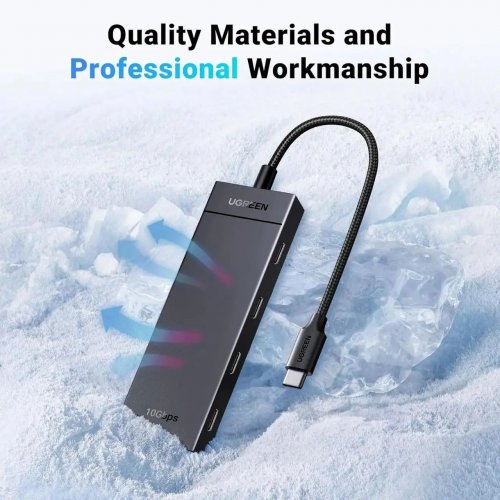 USB-хаб Ugreen CM806 USB Type-C 4 in 1 (35584) Black купить в Украине: Киев, Днепр, Харьков, Одесса  | Низкая цена, отзывы, характеристики от TELEMART фото