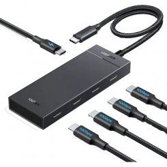 USB-хаб Ugreen CM806 with PD Power Port USB Type-C 4 in 1 (55334) Black