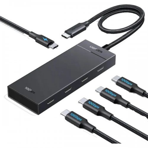 USB-хаб Ugreen CM806 with PD Power Port USB Type-C 4 in 1 (55334) Black купить в Украине: Киев, Днепр, Харьков, Одесса  | Низкая цена, отзывы, характеристики от TELEMART фото
