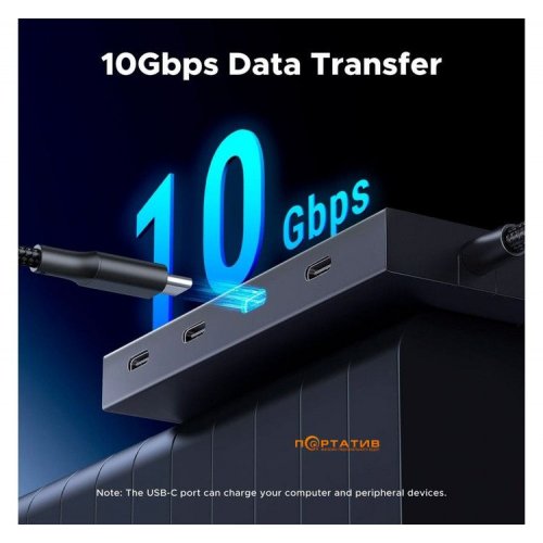 USB-хаб Ugreen CM806 with PD Power Port USB Type-C 4 in 1 (55334) Black купить в Украине: Киев, Днепр, Харьков, Одесса  | Низкая цена, отзывы, характеристики от TELEMART фото