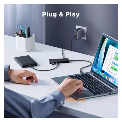 USB-хаб Ugreen CM806 with PD Power Port USB Type-C 4 in 1 (55334) Black купить в Украине: Киев, Днепр, Харьков, Одесса  | Низкая цена, отзывы, характеристики от TELEMART фото
