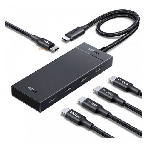 USB-хаб Ugreen CM806 with PD Power Port USB Type-C 4 in 1 (55334) Black купить в Украине: Киев, Днепр, Харьков, Одесса  | Низкая цена, отзывы, характеристики от TELEMART фото