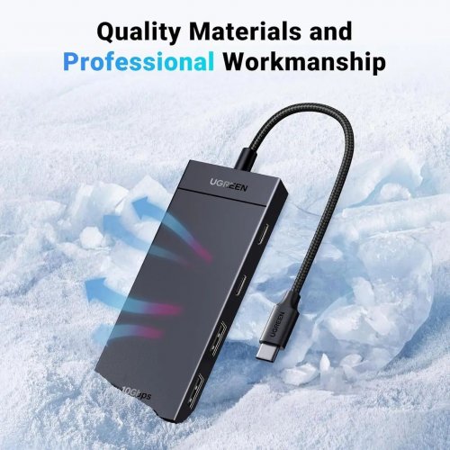 USB-хаб Ugreen CM806 USB Type-C 4 in 1 (35583) Black купить в Украине: Киев, Днепр, Харьков, Одесса  | Низкая цена, отзывы, характеристики от TELEMART фото