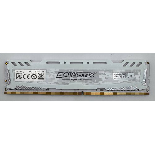 Озп Crucial DDR4 8GB 2666Mhz Ballistix Sport LT (BLS8G4D26BFSCK) White (Відновлено продавцем, 879615) купити в Україні: Київ, Львів, Хмельницький, Тернопіль, Івано-Франківськ | Перевірка сумісності, низька ціна, відгуки, характеристики від TELEMART фото