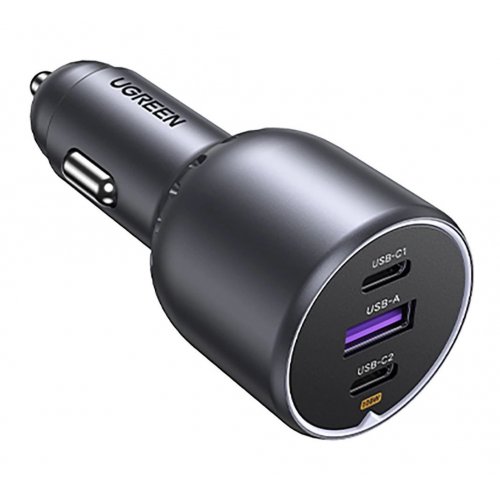 Автомобильное зарядное устройство Ugreen EC705 USB + 2 x USB Type-C 130W (35025) Black купить в Украине: Киев, Днепр, Харьков, Одесса  | Низкая цена, отзывы, характеристики от TELEMART фото