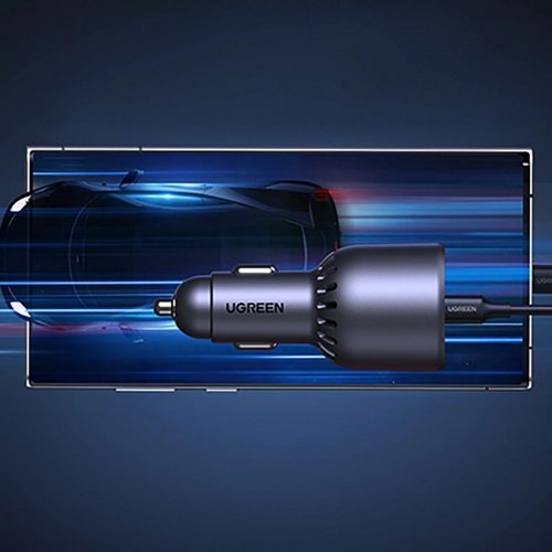 Автомобильное зарядное устройство Ugreen EC705 USB + 2 x USB Type-C 130W (35025) Black купить в Украине: Киев, Днепр, Харьков, Одесса  | Низкая цена, отзывы, характеристики от TELEMART фото