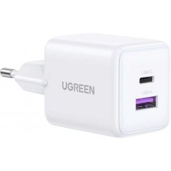 Мережевий зарядний пристрій Ugreen X516 GaN USB + USB Type-C 30W (65015) White